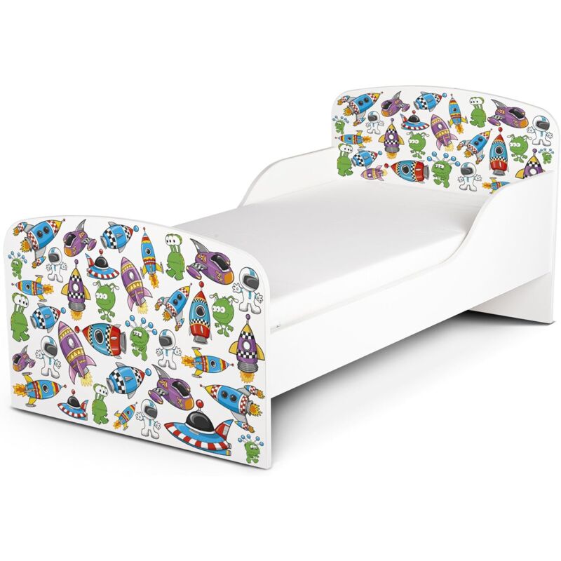 Funktionsbett für Kinder - Kosmos - Kinderbett mit Matratze und Lattenrost (140/70 cm)