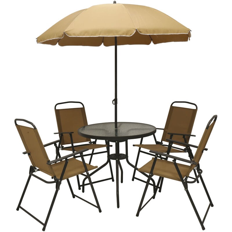 Funny set parapluie + table + 4 chaises noires