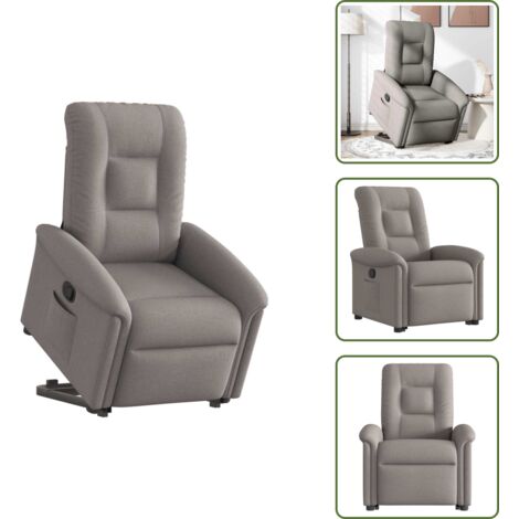 Funzione di sollevamento - vidaXL Poltrona Alzapersona Reclinabile Tortora in Tessuto - Funzione di reclinazione