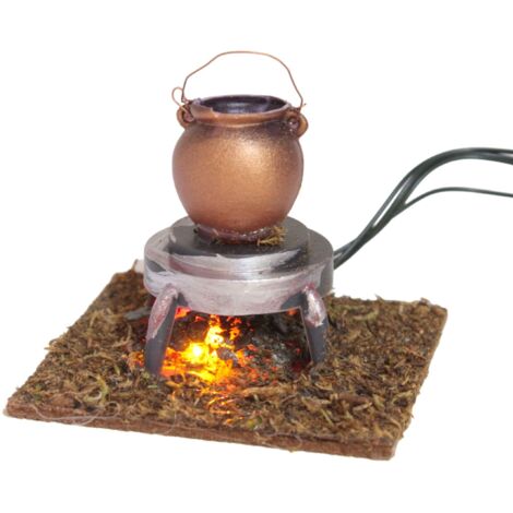 ROSSI ROSA Fuoco con Pentola per Presepe 84532B