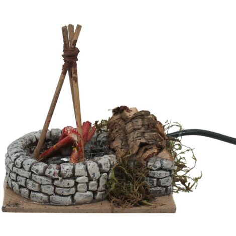Fuoco Presepe con Lampada Effetto Fiamma 9x7 cm 11530
