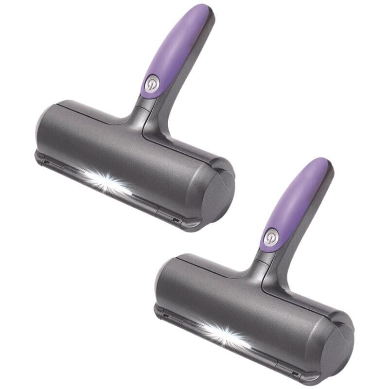 Venteo - Fur Daddy Sweeper Brush - Brosse anti poils animaux - Ramasse poils chat et chien - Violet et Gris - Pour Canapé/Vêtements