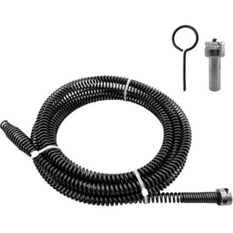 Furet Deboucheur Canalisation 2m, ø10mm, En Spirale, Avec Adaptateurs éLectriques, Arbre De Nettoyage de Canalisations Multifonction