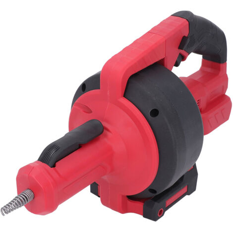 Furet électrique sans fil à alimentation automatique pour canalisations, outil de débouchage, élimination des cheveux, pour égouts et salles de bains, tuyaux de 3/4 po à 2 po, rouge