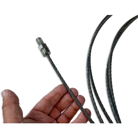 Furet flexible cable acier longueur 7 mètres pour brosses à tubes avec embout mâle 12x175  Kibros 4FURET