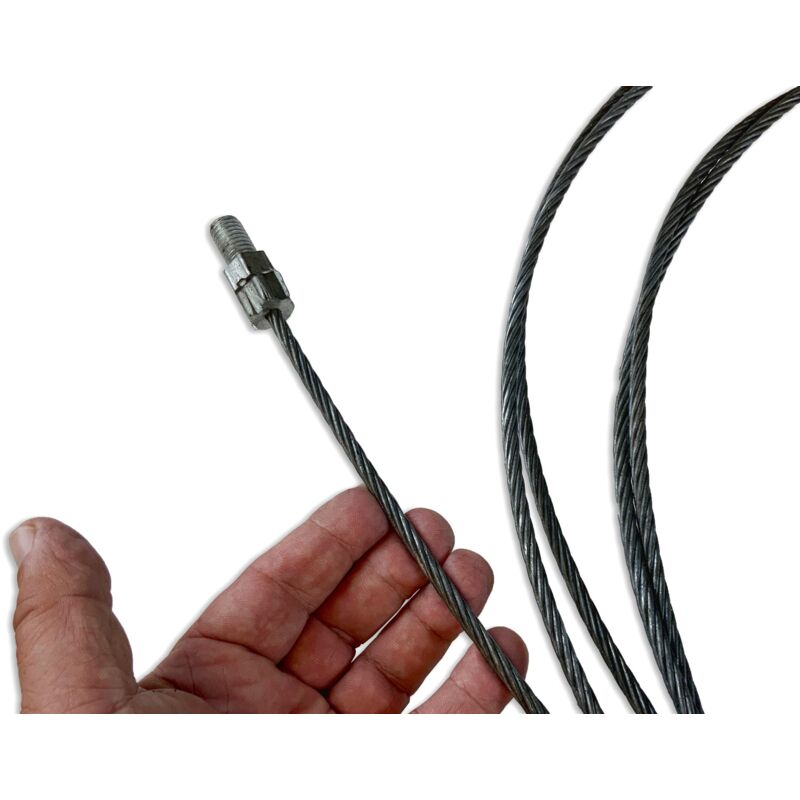 Kibros - Furet flexible cable acier longueur 7 mètres pour brosses à tubes avec embout mâle 12x175 4FURET