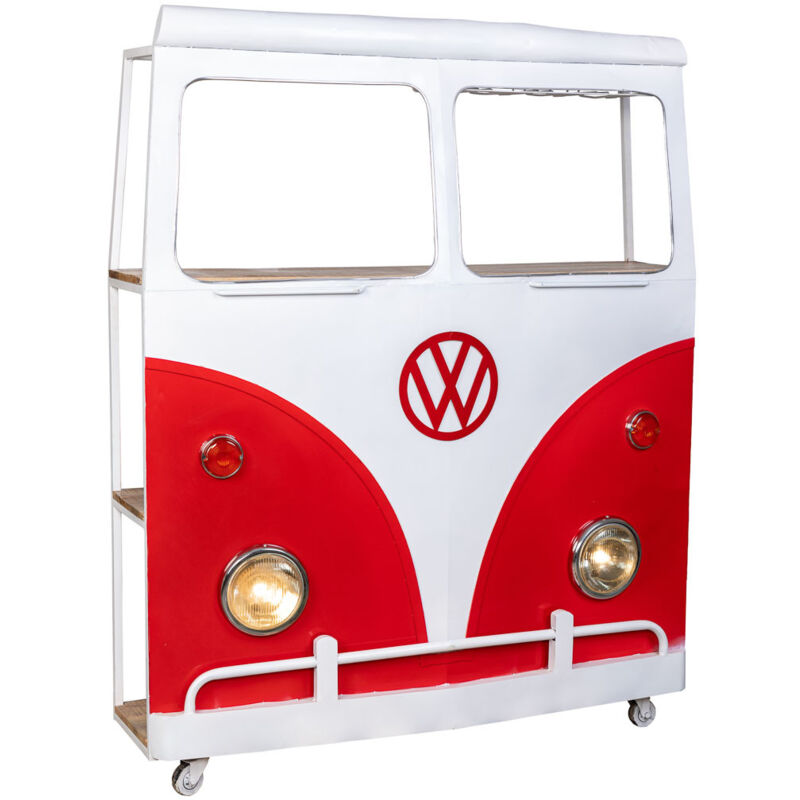 Wanderlust Deco - Furgoneta barra botellero de metal rojo 135x40x178