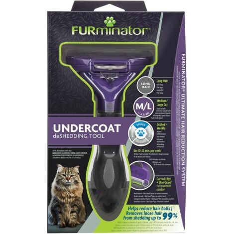 FURminator Undercoat deShedding Tool for Medium/Large Long Hair Cat - 261458
