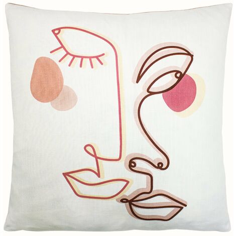 main image of "Furn Duo Abstract Cushion Cover (50cm x 50cm) (Pink/White)"