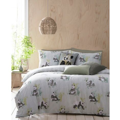 Furn Pandas Duvet Cover Set Superking Mint Green Utrv1608 4