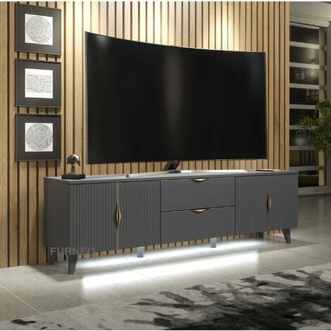 Decorotika Lusi 180 Cm Wide Modern TV Unit With Shelves TV Cabinet