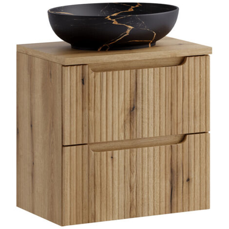 Furnidea - Ensemble meuble et vasque Mona 60 cm NOVA chêne Coast Evoke