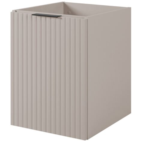 Furnidea - Meuble bas de salle de bain à suspendre FLOW CACHEMIRE 40 cm- une porte - façades rainurées