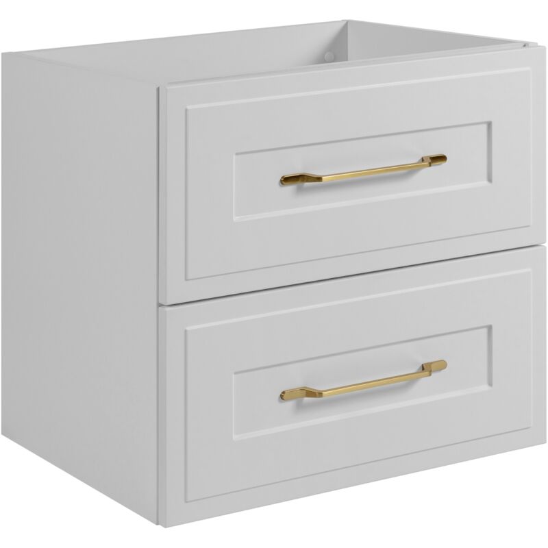 Furnidea - Meuble suspendu sous lavabo CLASSIC blanc 60 cm - 2 tiroirs, façades fraisées Furnidea - Meuble suspendu sous lavabo CLASSIC blanc 60 cm - 2 tiroirs, façades fraisées