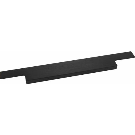 Furnipart Griffleiste Trim 145mm - Griff flach zum Einnuten, Aluminium schwarz matt