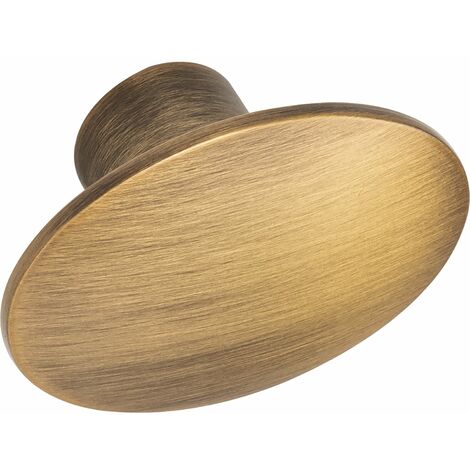 Furnipart Möbelknopf Dome 50x36mm - Möbelknauf oval - ideal als Schubladenknopf, Zinkdruckguss Messing gebürstet