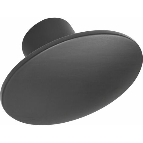 Furnipart Möbelknopf Dome 50x36mm - Möbelknauf oval - ideal als Schubladenknopf, Zinkdruckguss schwarz matt