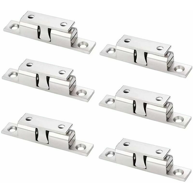 Hoopzi - Furniture Catch 6 Pack Adjustable Copper Magnets Magnetic Catch with Screw Double Ball Catch for Cupboard Cabinet Furniture Wardrobe(Silver)