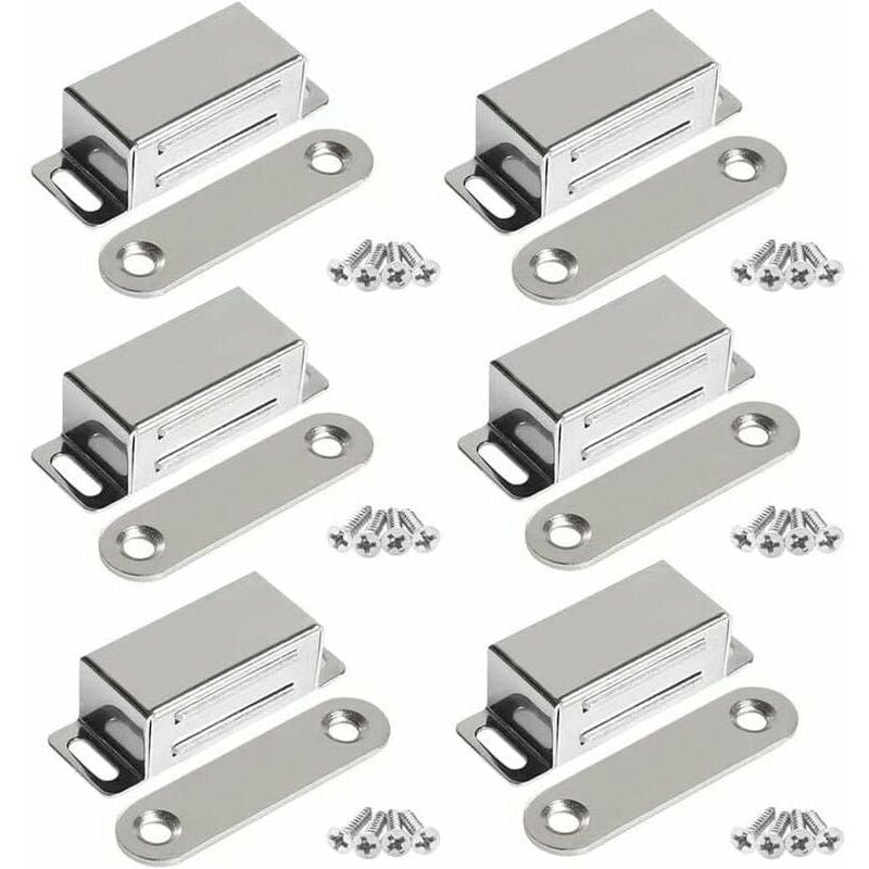 Furniture Door Magnets, 10 kg Heavy Duty Stainless Steel Magnets for Cabinet Doors (6 Pack with Screws) YMYNY