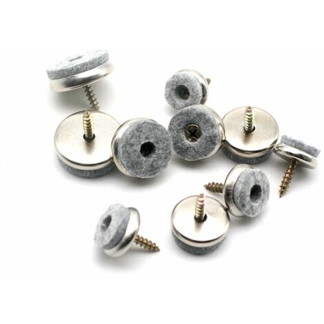 Furniture Glides - 32 Pack Chair Glides, 28mm Diameter Chair Glides. Furniture Glides With 5mm Thick Felt Pads Are Ideal Chair Leg Protection, With Easy Installation By Screws
