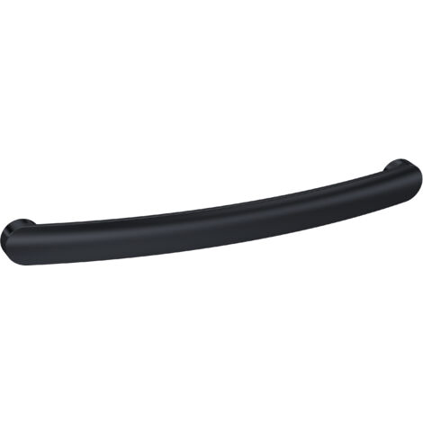 Furniture Handle Round D Shape Handle, 210mm (192mm Centres) - Matt Black