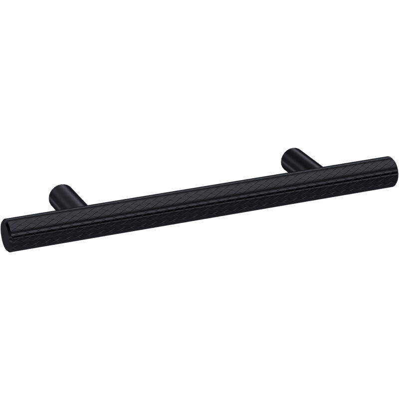 Furniture Handle Textured Knurled Bar Handle, 156mm (96mm Centres) - Matt Black