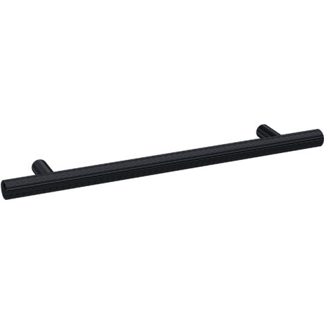Furniture Handle Textured Knurled Bar Handle, 220mm (160mm Centres) - Matt Black