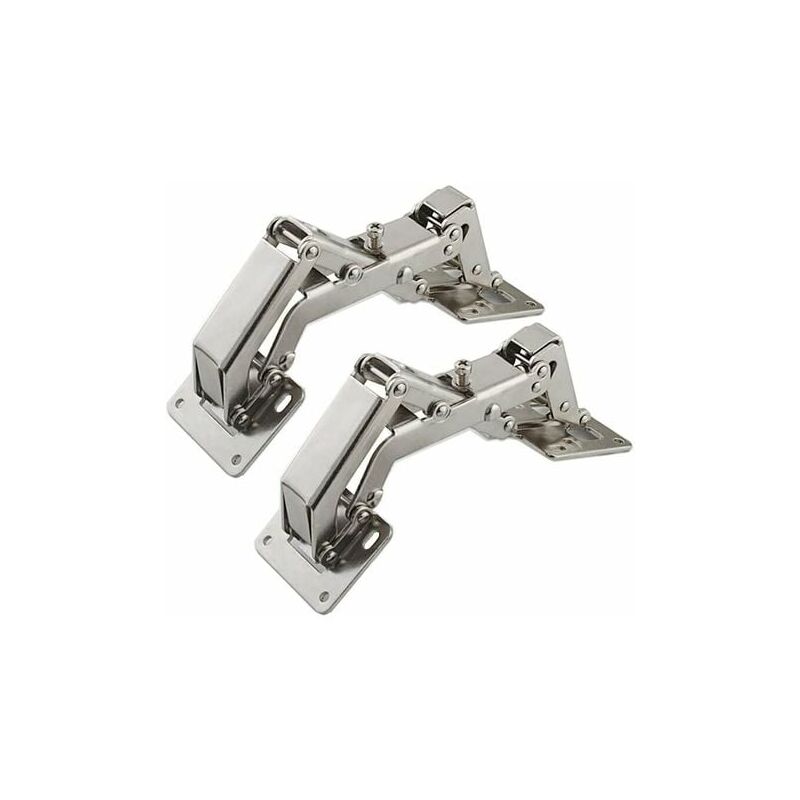 Aiperq - Furniture Hinge,2 Pack 170 Degree Kitchen Cabinet Door Hinges + 16 Screws - Wide Angle Door Hinges - No Slot Required