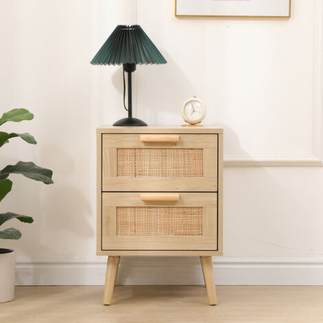 FURNITURE HMD 2 Drawers Bedside Table Nightstand Cabinet Storage