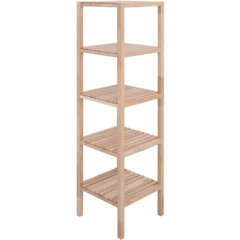 FURNITURE HMD 5 Tier Shelf Storage Unit Birch Wood,Natural