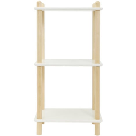 FURNITURE HMD Diy Display Shelves Birch and MDF Shelf Unit Bookshelf 3 Tier,W40xD30xH81cm