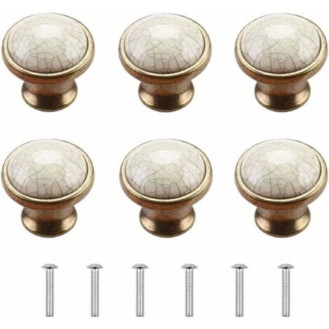 Furniture Knobs, Cabinet Door Knobs, 6 Pieces, Porcelain Furniture Knobs, Vintage Furniture Knobs, Door Knobs, Dresser Knobs, Ceramic Door Knobs, Kitchen Door Knobs