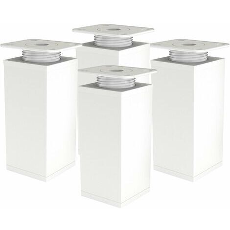 Furniture Leg – Adjustable Sofa Leg – Adjustable Furniture Leg – Set of 4 – 40 x 40 mm Angle – Metal Replacement Parts – Mounting Hardware Included – 120 mm, White