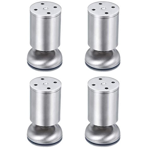 Furniture Legs Set of 4 Adjustable Stainless Steel Furniture Legs (50 x 100mm) GROOFOO