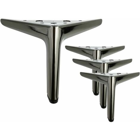 Furniture Legs Set of 4 Black Titanium Triangular Furniture Legs, Electroplating Polishing Process, for Cabinet, Sofa, Coffee Table, TV Cabinet and Other Furniture (15cm )