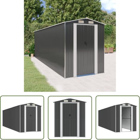 Furniture Limited - Abri de jardin Anthracite 192x606x223 cm