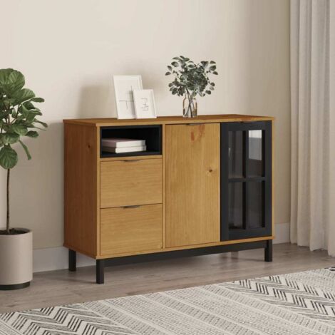 Furniture Limited - Aparador con puerta de vidrio FLAM madera de