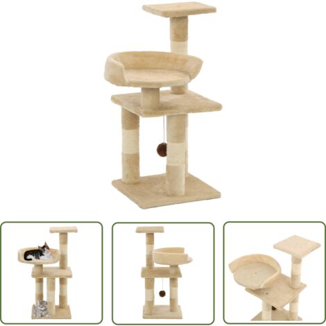 Furniture Limited - Arbre à chat avec griffoirs en sisal 65 cm Be