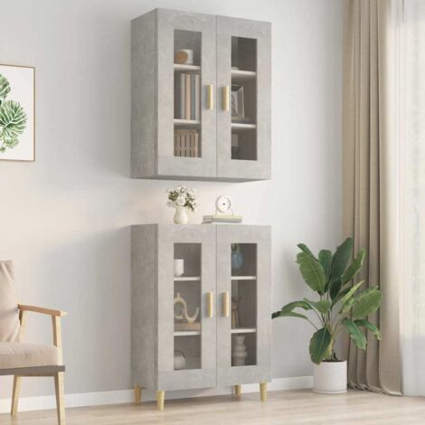 Furniture Limited - Armadietto Pensile a Parete Grigio Cemento