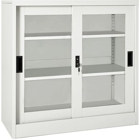 Furniture Limited - Armadio con Ante Scorrevoli Grigio Chiaro