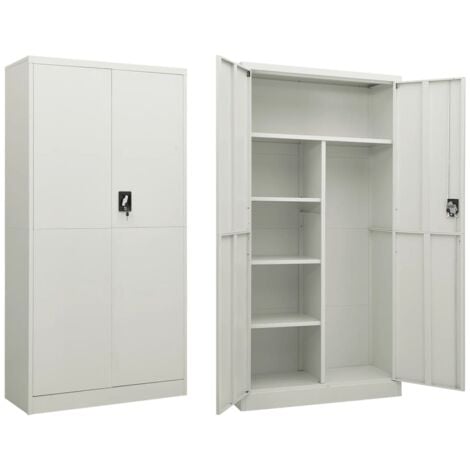 Furniture Limited - Armadio con Ripiani Grigio Chiaro 90x40x180