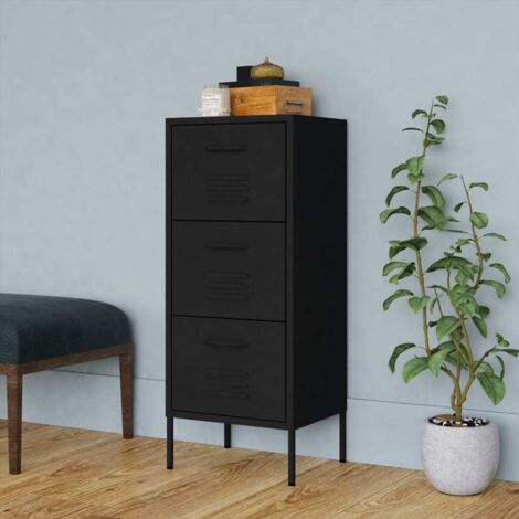 Furniture Limited - Armario de almacenamiento acero negro