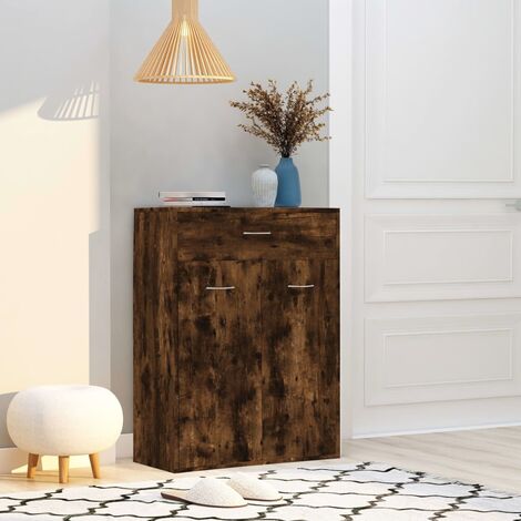 Furniture Limited - Armoire à chaussures Chêne fumé 60x35x84 cm B
