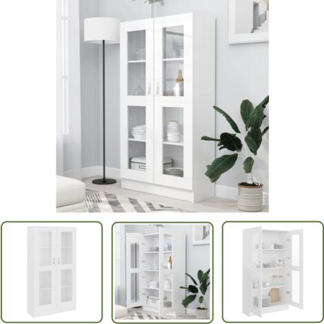 Furniture Limited - Armoire à vitrine Blanc 82,5x30,5x150 cm Bois