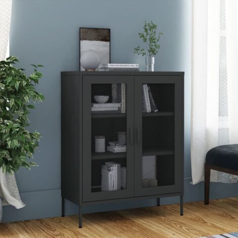Furniture Limited - Armoire de rangement Anthracite 80x35x101,5 c