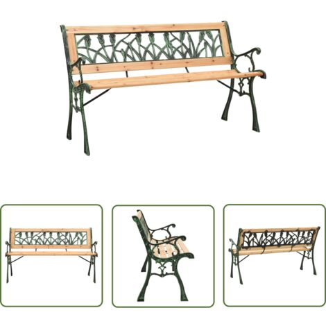 Furniture Limited - Banc de jardin 122 cm fonte et bois de sapin