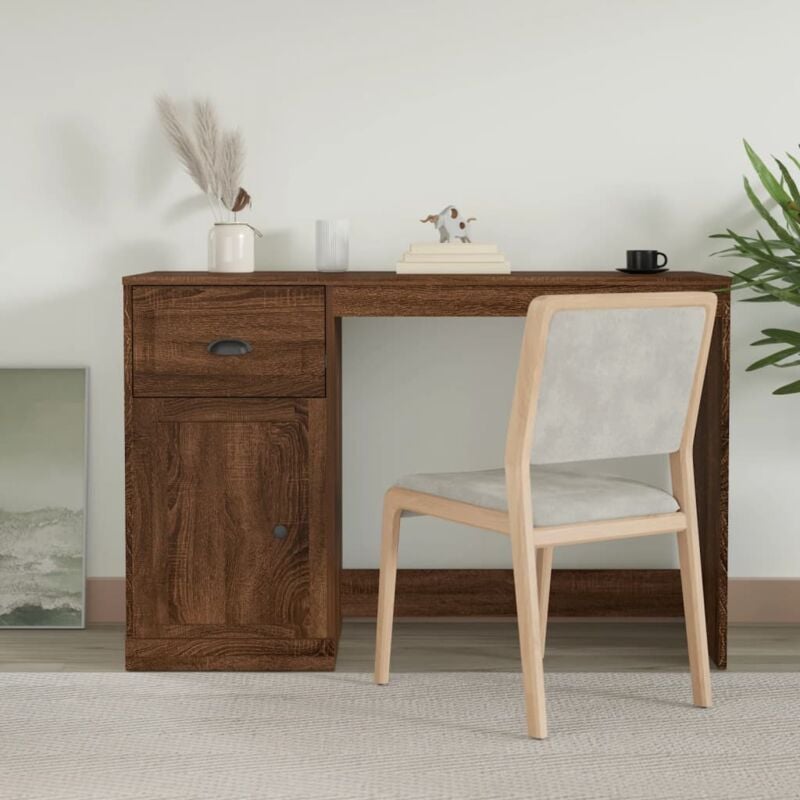 Prolenta Premium - Furniture Limited - Bureau avec tiroir chêne marron 115x50x75 cm