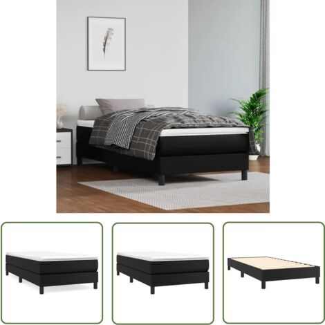 Furniture Limited - Cadre de lit à ressorts noir 100x200 cm simil