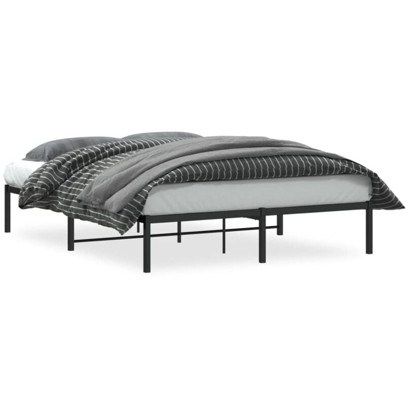 Vidaxl - Cadre de lit métal sans matelas noir 160x200 cm