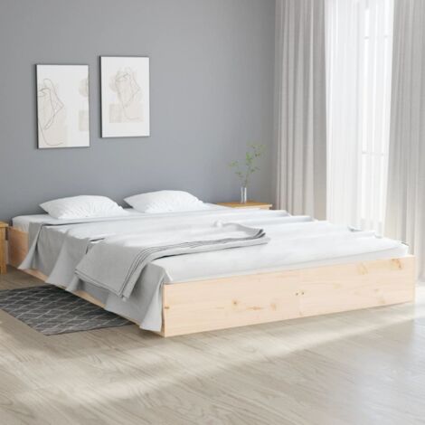 JINLEFU Furniture Limited - Cadre de lit sans matelas bois massif 160x200